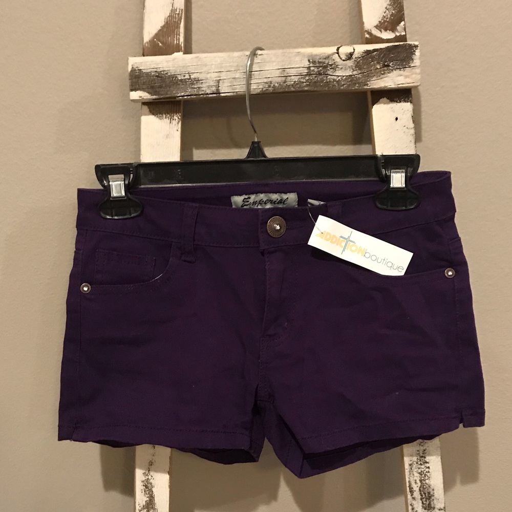 Boutique brand purple jean shorts. NWT